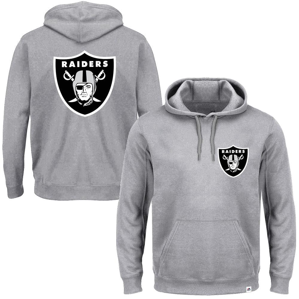 Majestic Athletic Jumpers Las Vegas Raiders Majestic NFL Duke Hoodie Jumper - Grey
