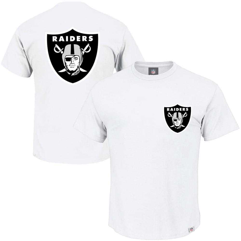 Majestic Athletic T-Shirts Las Vegas Raiders Majestic NFL Jeaner Logo T-Shirt - White