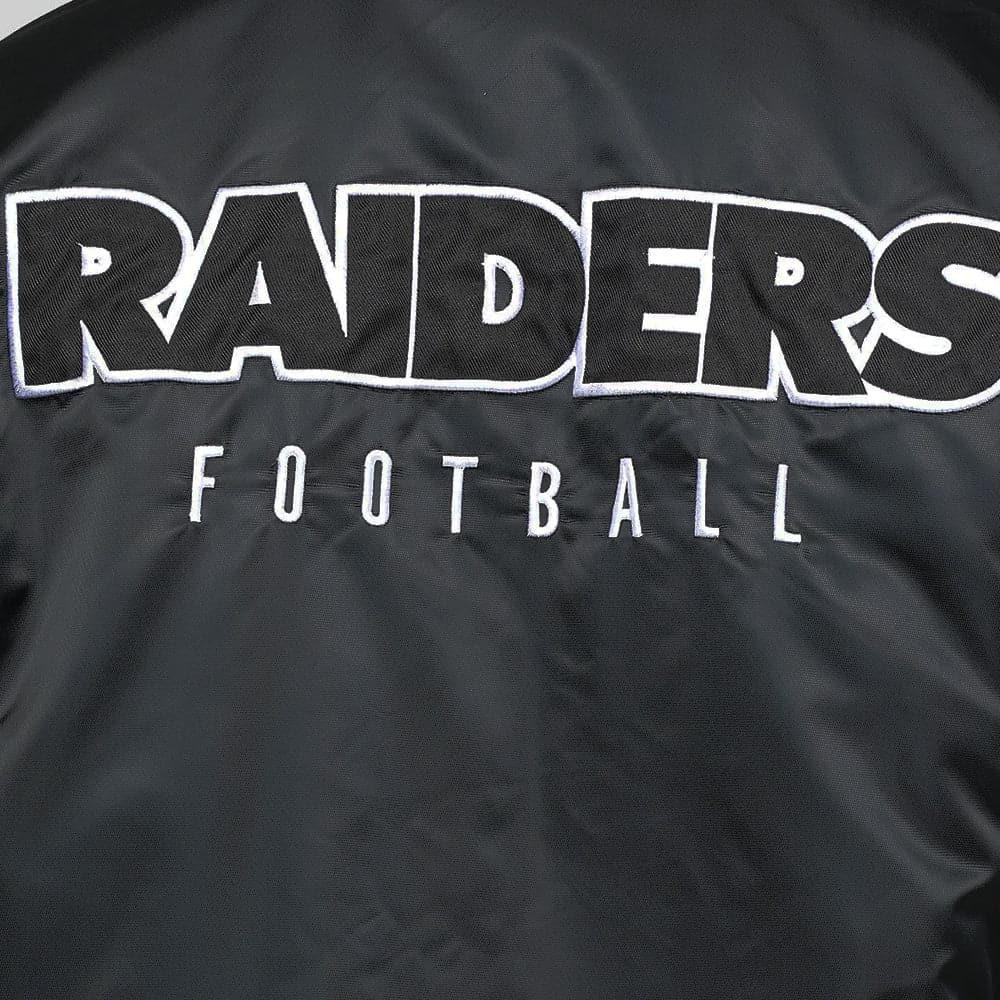 Majestic Athletic Jackets Las Vegas Raiders Majestic NFL Nylon 2 Tone Full Zip Bomber Jacket- Black