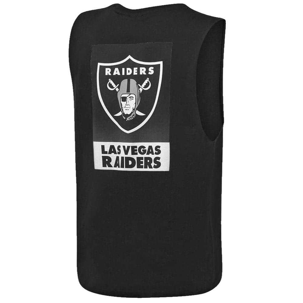 Majestic Athletic T-Shirts Las Vegas Raiders Majestic NFL Pattison Sleeveless Muscle T-Shirt - Black