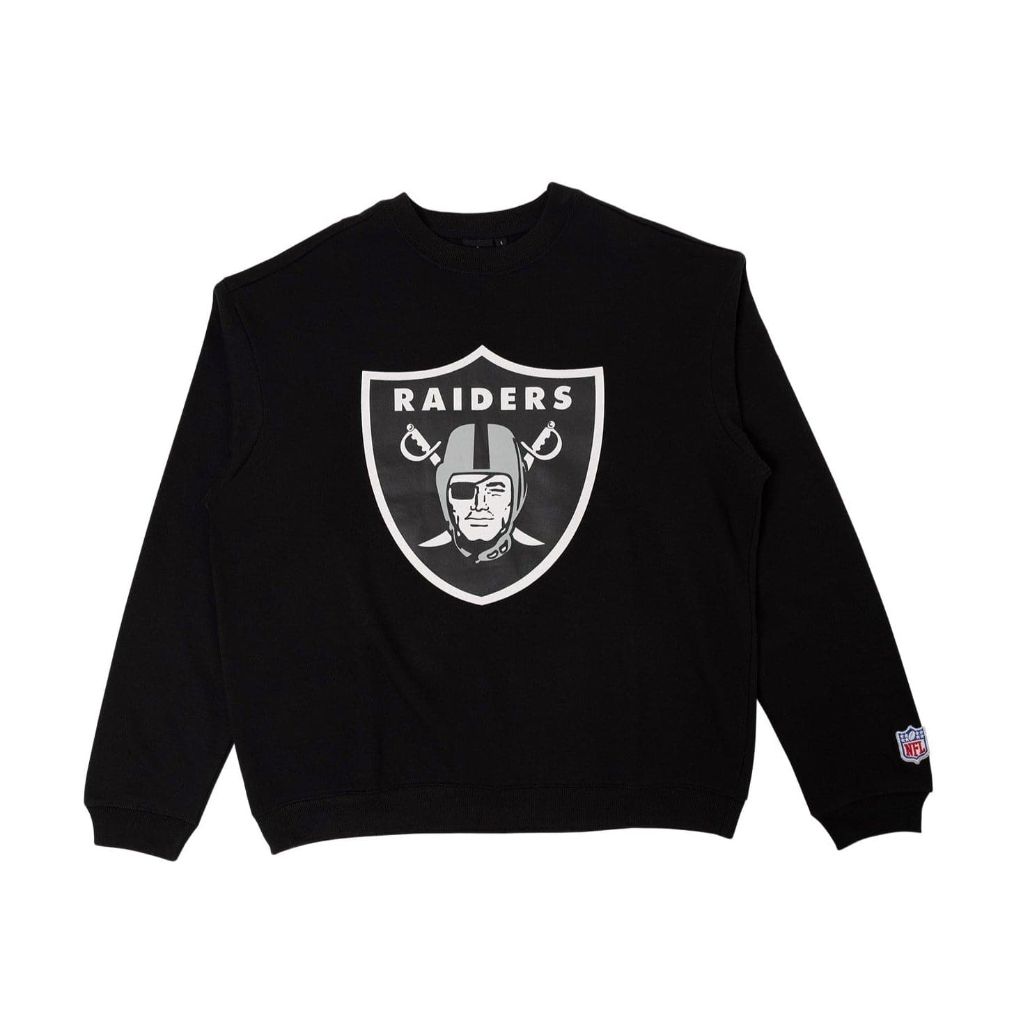Majestic Athletic Jumpers Las Vegas Raiders Majestic NFL Team Logo Crew Jumper - Black