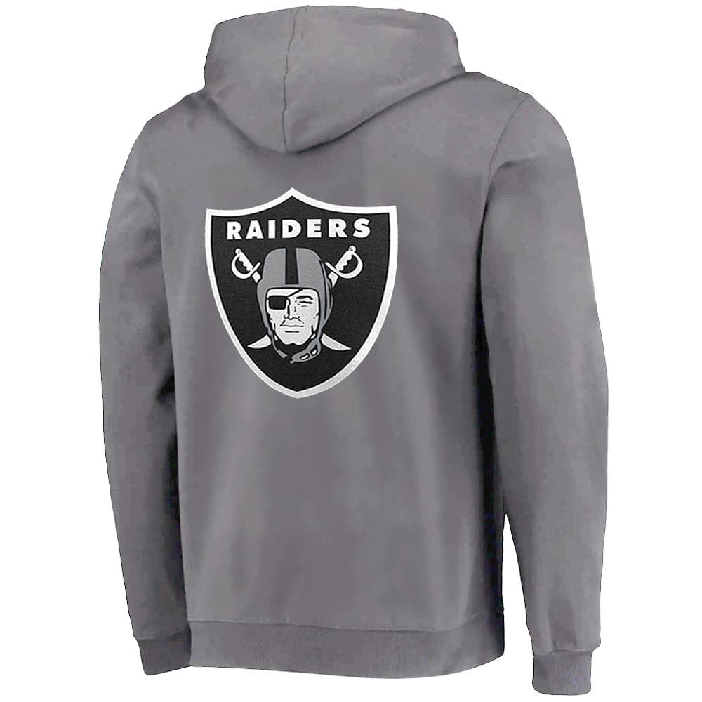 Majestic Athletic Jumpers Las Vegas Raiders Majestic NFL The Duke Hoodie Jumper - Smoke