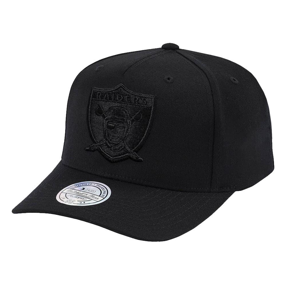 Mitchell And Ness Caps Las Vegas Raiders Mitchell & Ness NFL All Black Throwback 110 Curve Snapback Hat