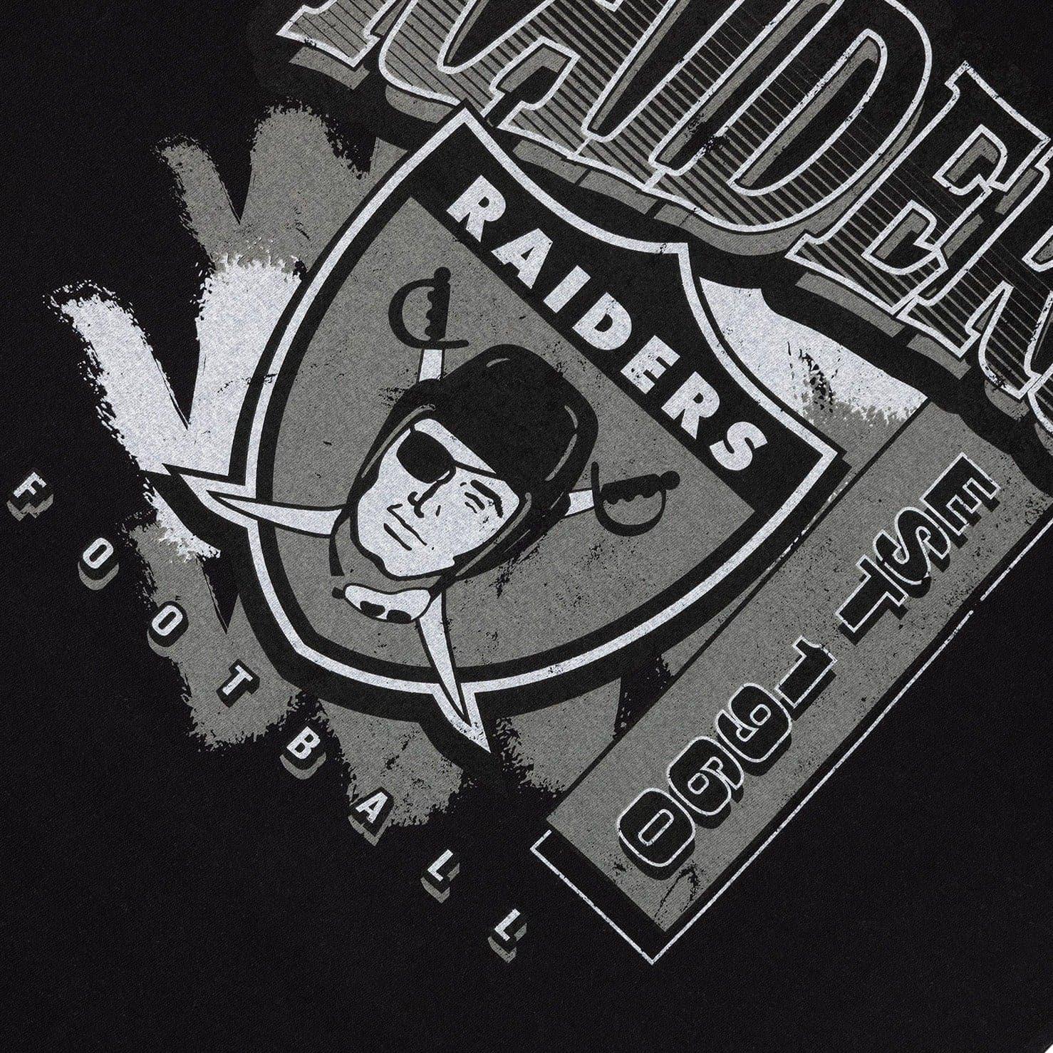 Mitchell And Ness T-Shirts Las Vegas Raiders Mitchell & Ness NFL Brush Off Vintage T-Shirt - Faded Black