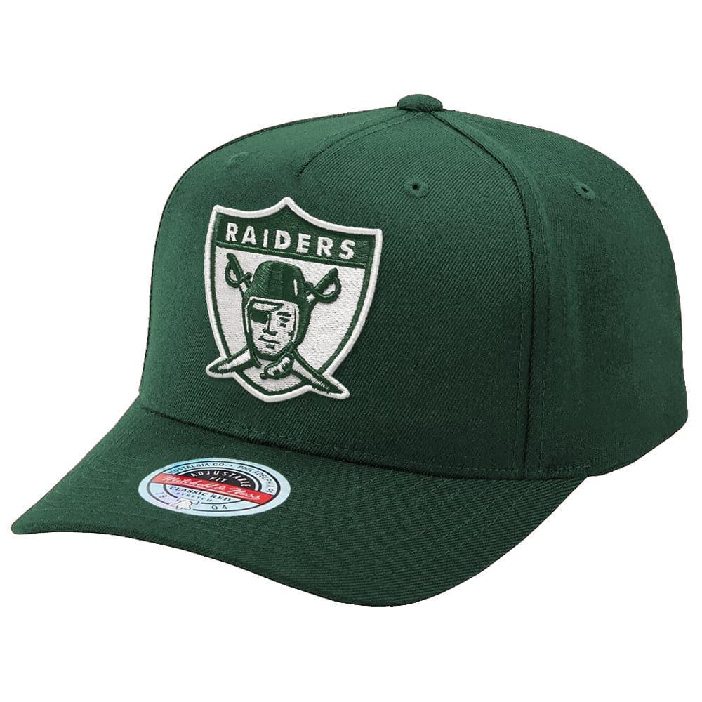 Mitchell And Ness Caps Las Vegas Raiders Mitchell & Ness NFL Clear Field Curve Snapback Hat - Green