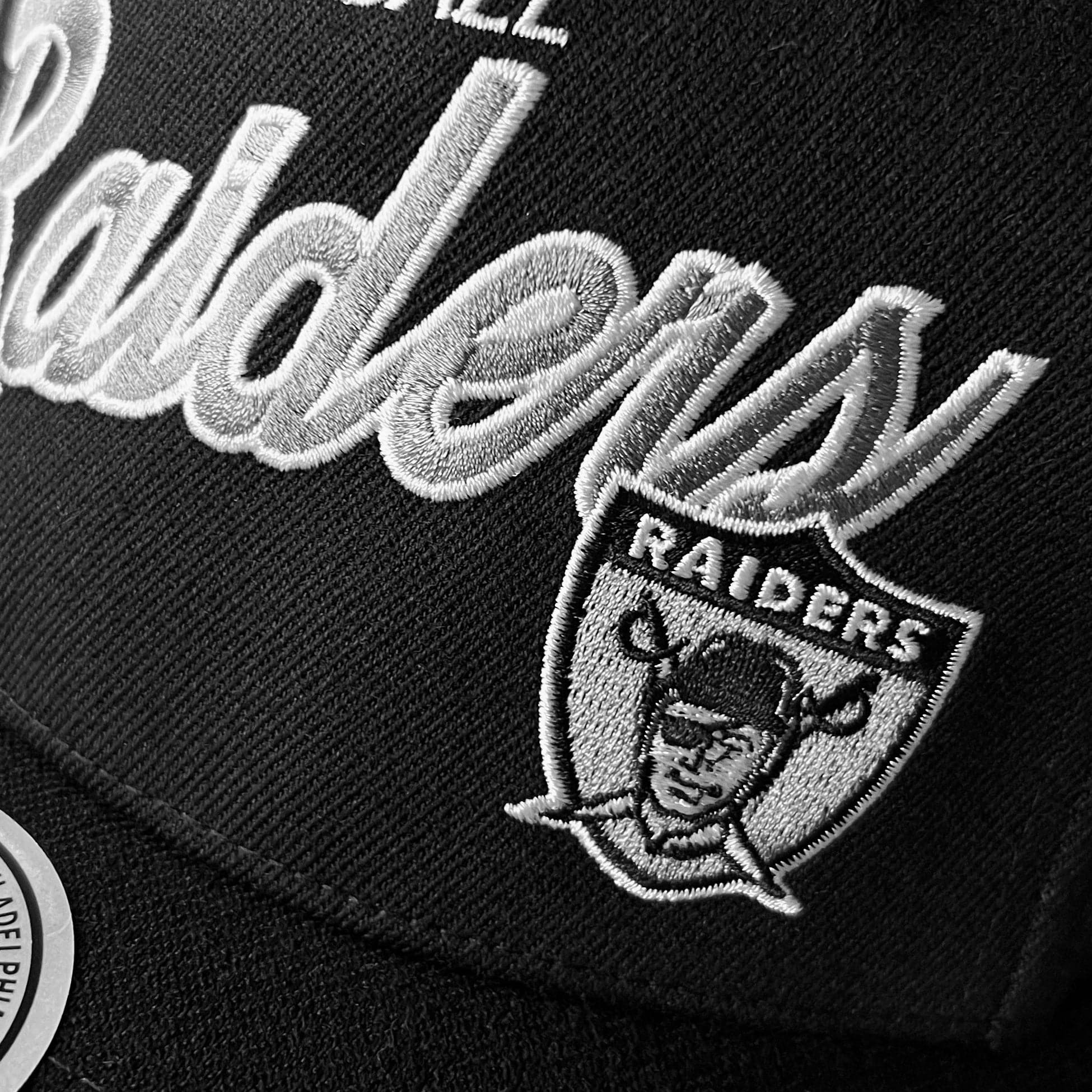 Mitchell And Ness Caps Las Vegas Raiders Mitchell & Ness NFL Logo Script Classic Red Snapback Hat - Black