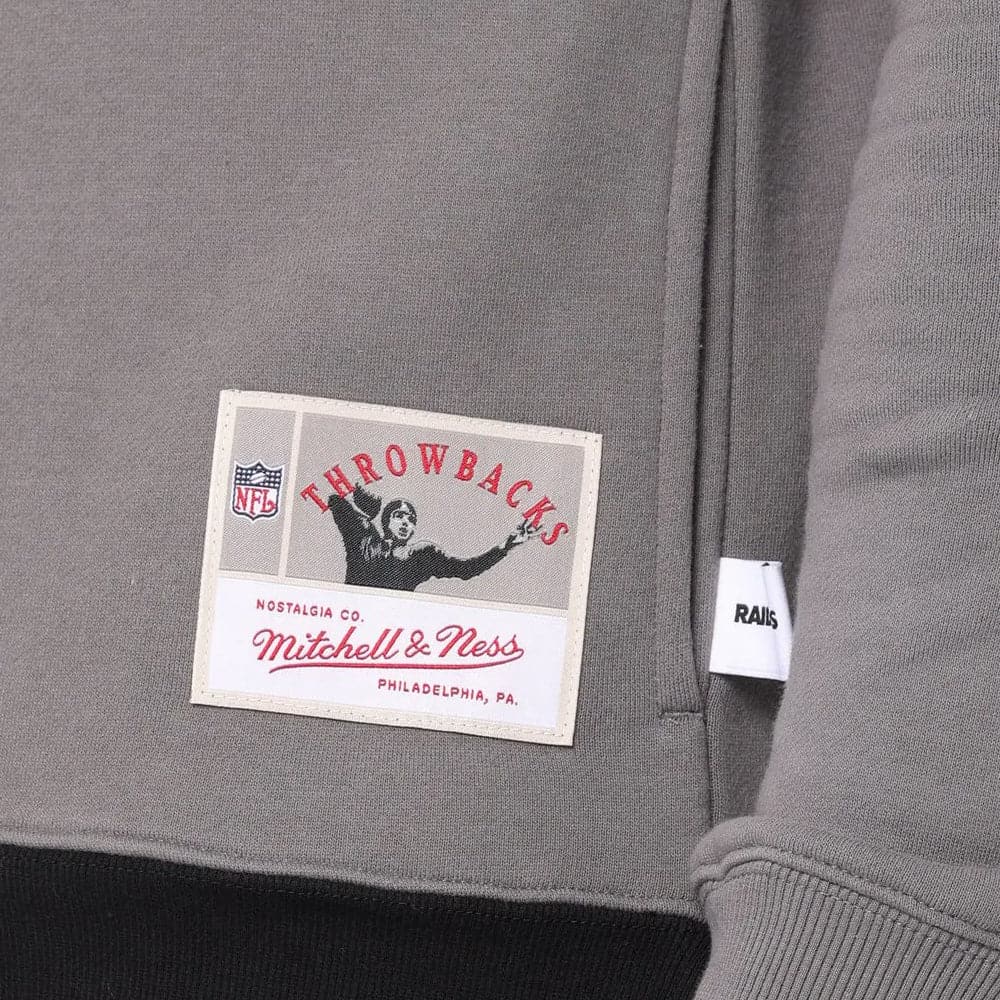 Mitchell And Ness Jumpers Las Vegas Raiders Mitchell & Ness NFL Metal Works Premium Hoodie Jumper - Gunmetal