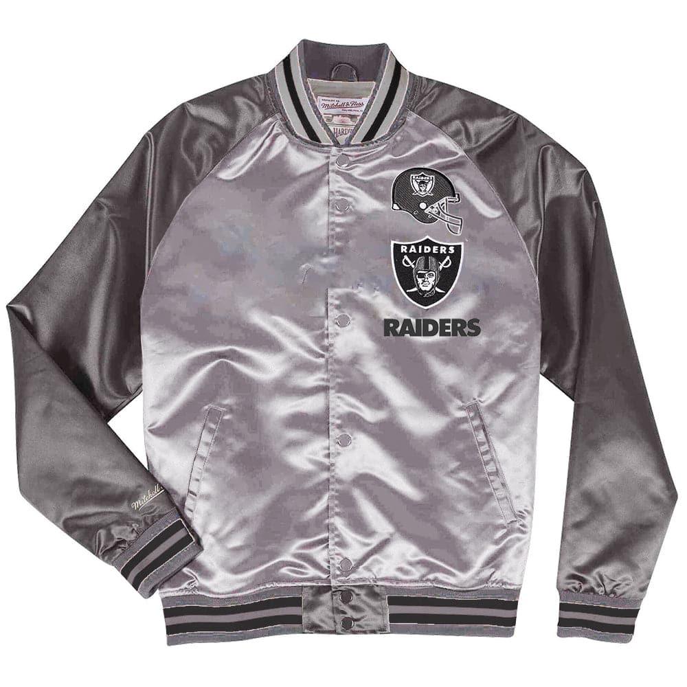 Mitchell And Ness Jackets Las Vegas Raiders Mitchell & Ness NFL Metal Works Premium Jacket - Grey