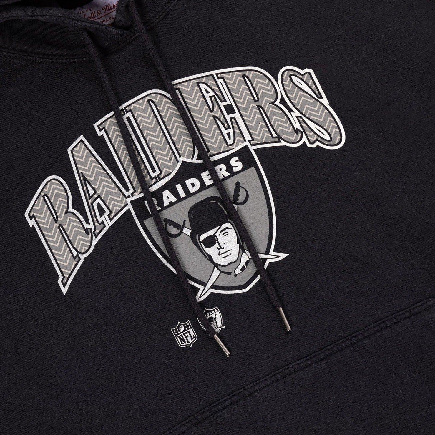 Mitchell And Ness Jumpers Las Vegas Raiders Mitchell & Ness NFL Point Vintage Hoodie Jumper - Faded Black