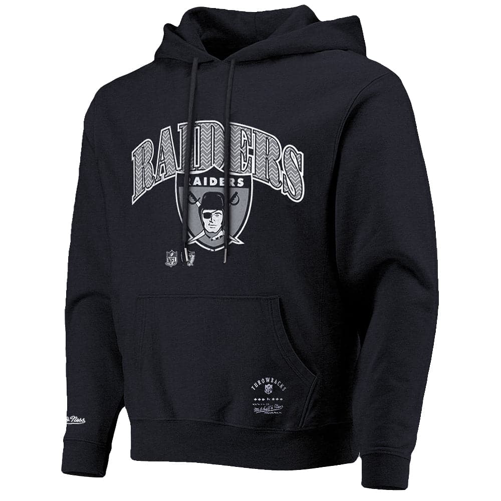 Mitchell And Ness Jumpers Las Vegas Raiders Mitchell & Ness NFL Point Vintage Hoodie Jumper - Faded Black