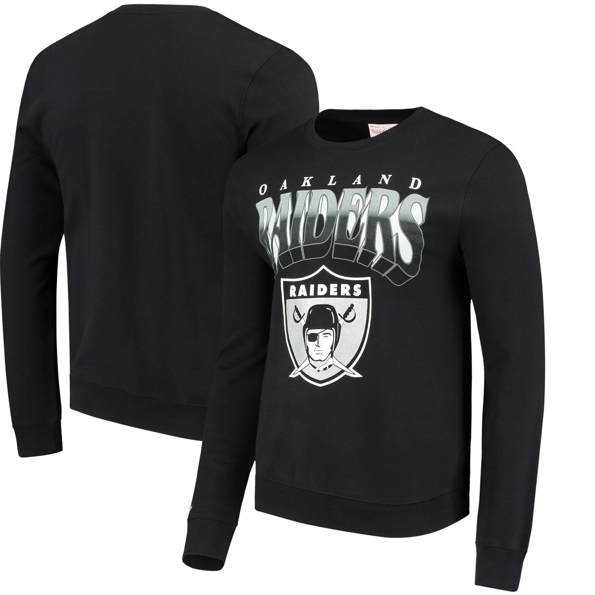 Mitchell And Ness Jumpers Las Vegas Raiders Mitchell & Ness NFL Rush Crew Jumper - Black