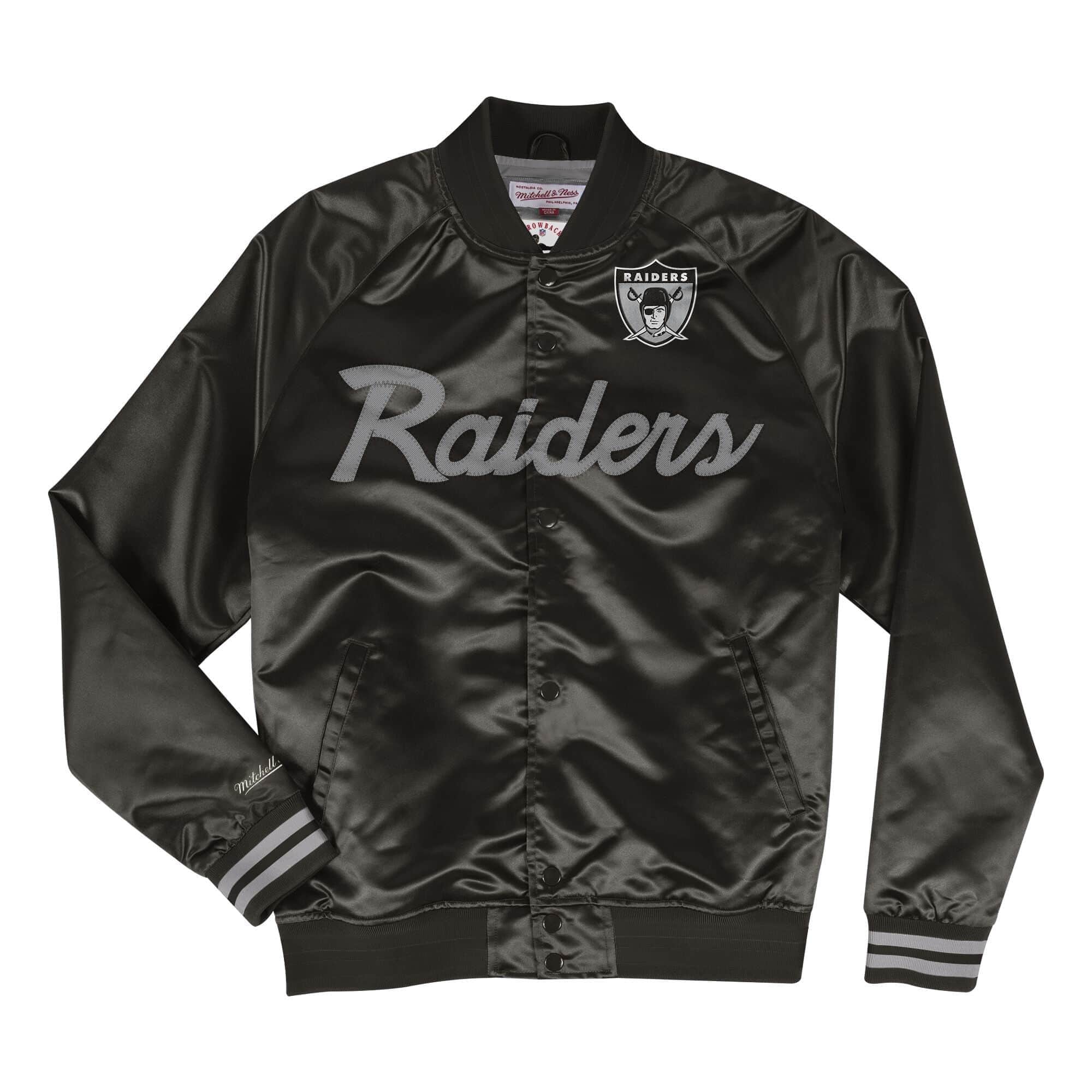 Mitchell And Ness Jackets Las Vegas Raiders Mitchell & Ness NFL Special Script Satin Jacket - Black