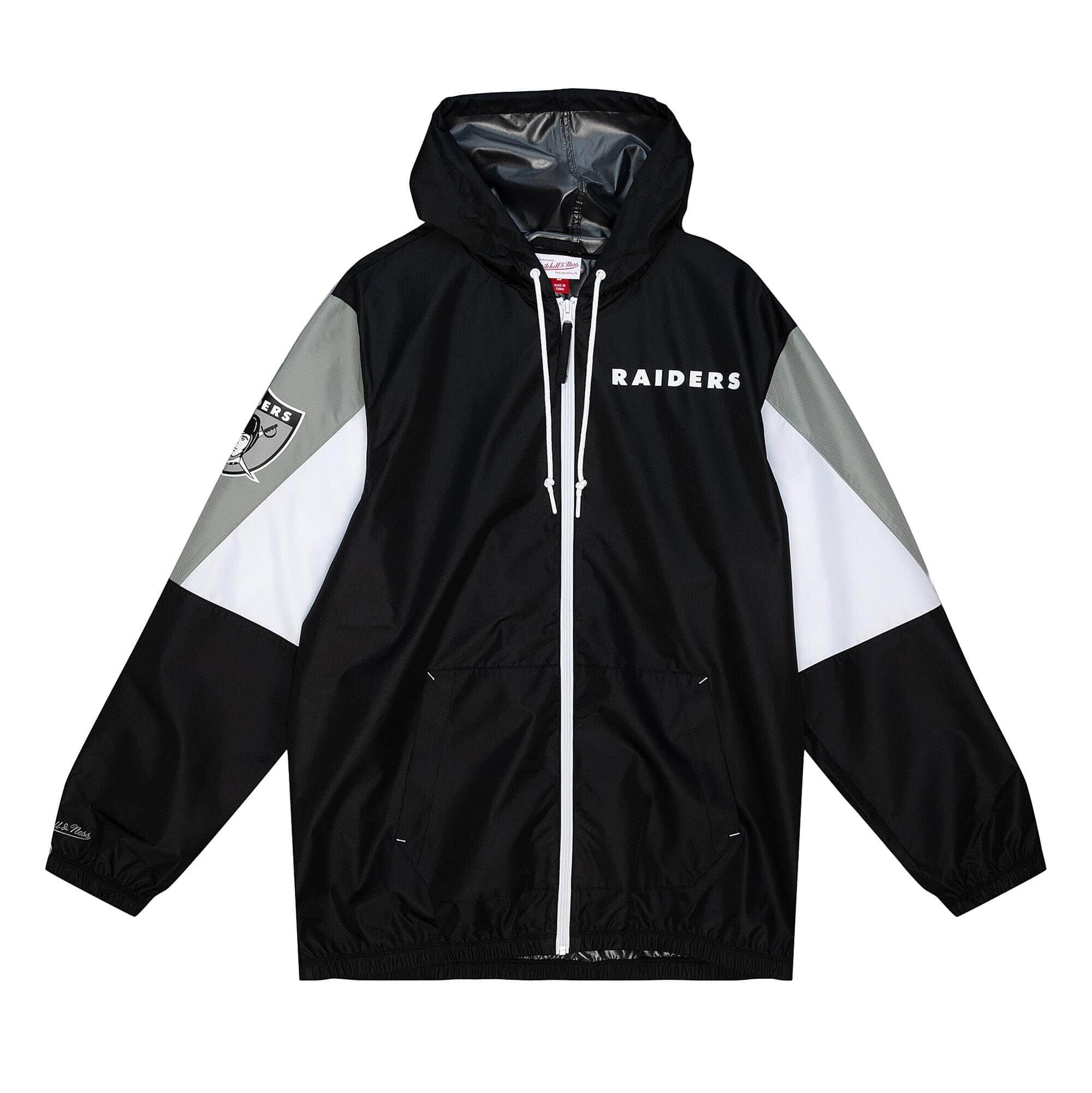 Mitchell And Ness Jackets Las Vegas Raiders Mitchell & Ness NFL Throw It Back Windbreaker Jacket - Black