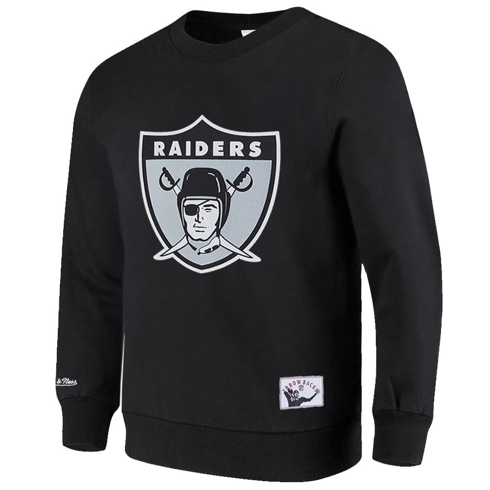 Mitchell And Ness Jumpers Las Vegas Raiders Mitchell & Ness NFL Throwback Logo Crew Jumper - Black