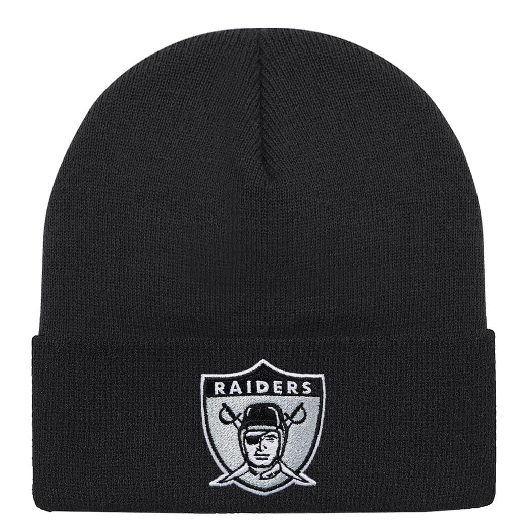 Mitchell And Ness Beanies Las Vegas Raiders Mitchell & Ness NFL Throwback Logo Cuff Knit Beanie - Black