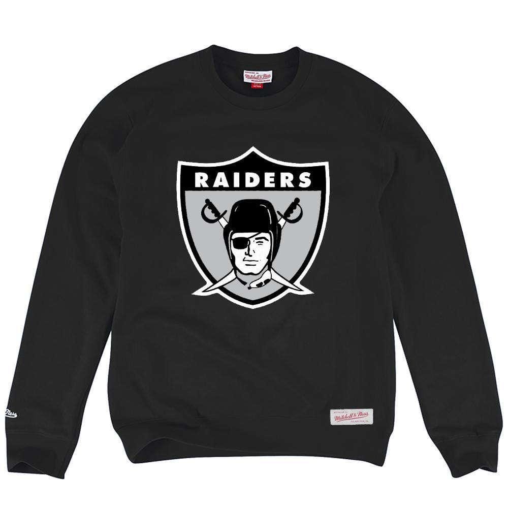 Mitchell And Ness Jumpers Las Vegas Raiders Mitchell & Ness NFL Throwback Team Logo Crew Jumper - Black