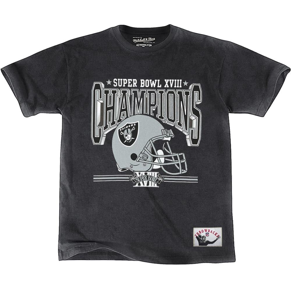 Mitchell And Ness T-Shirts Las Vegas Raiders Mitchell & Ness NFL Washed Champs Vintage T-Shirt - Faded Black