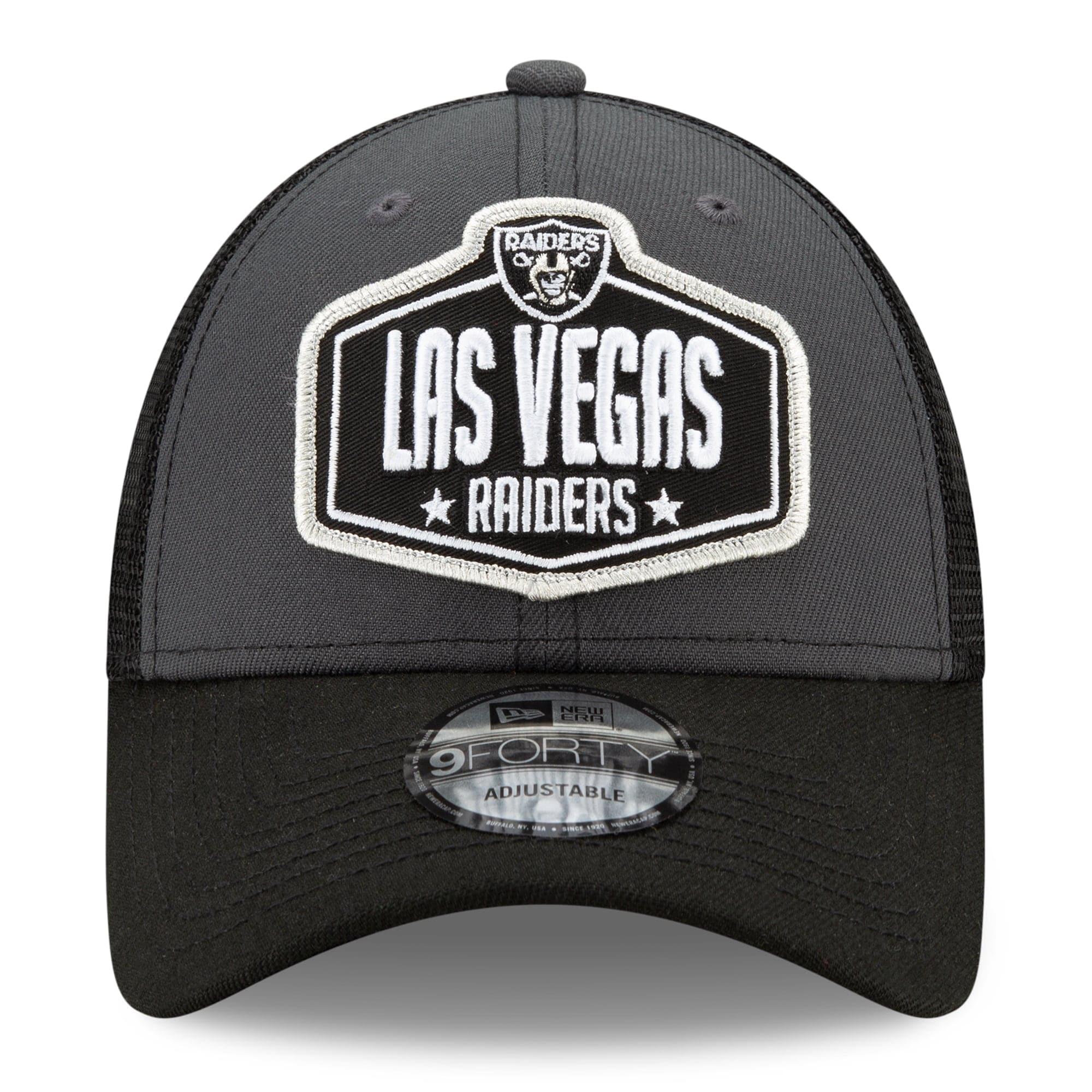 New Era Caps Las Vegas Raiders New Era 2021 NFL Draft 9FORTY Snapback Curve Hat - Graphite