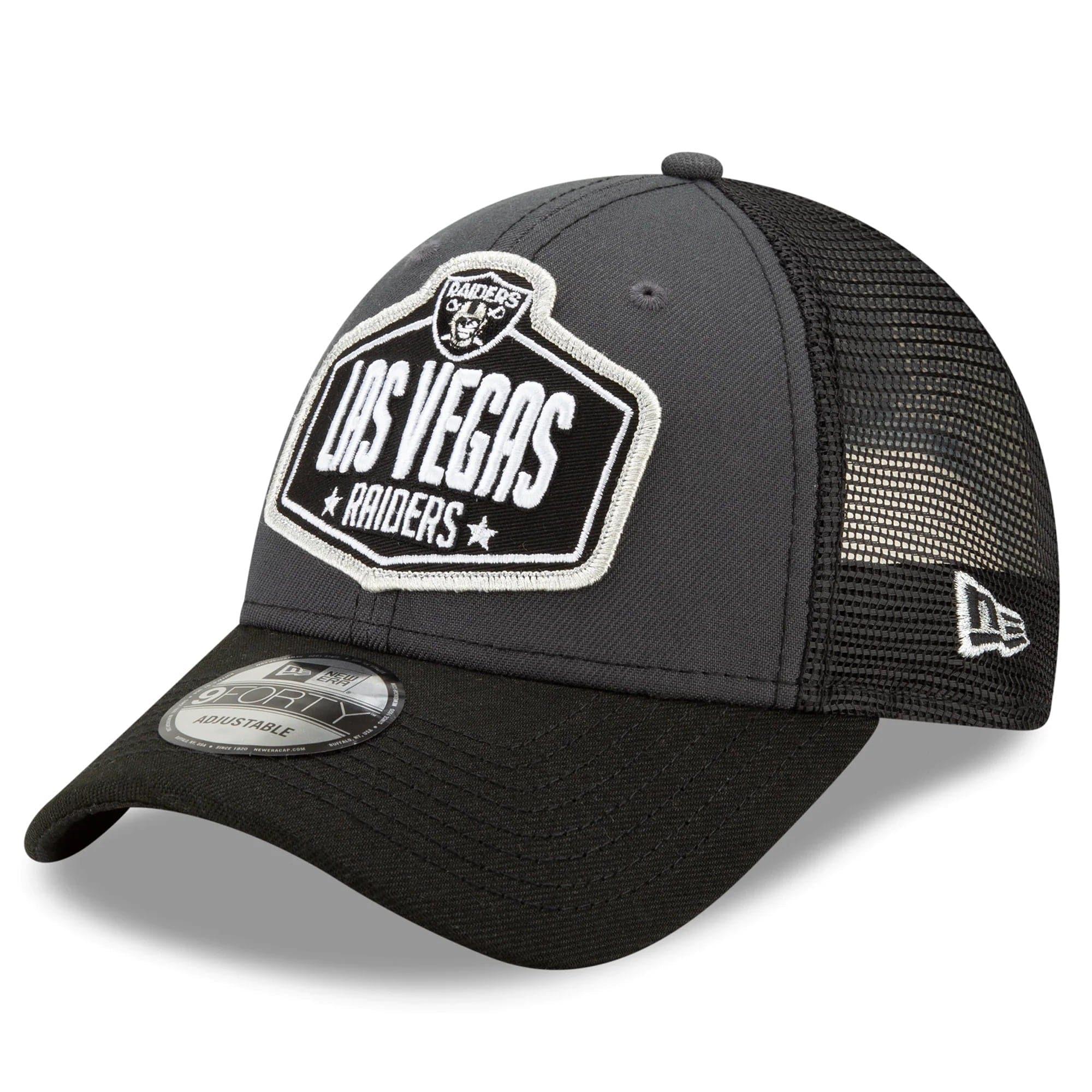 New Era Caps Las Vegas Raiders New Era 2021 NFL Draft 9FORTY Snapback Curve Hat - Graphite