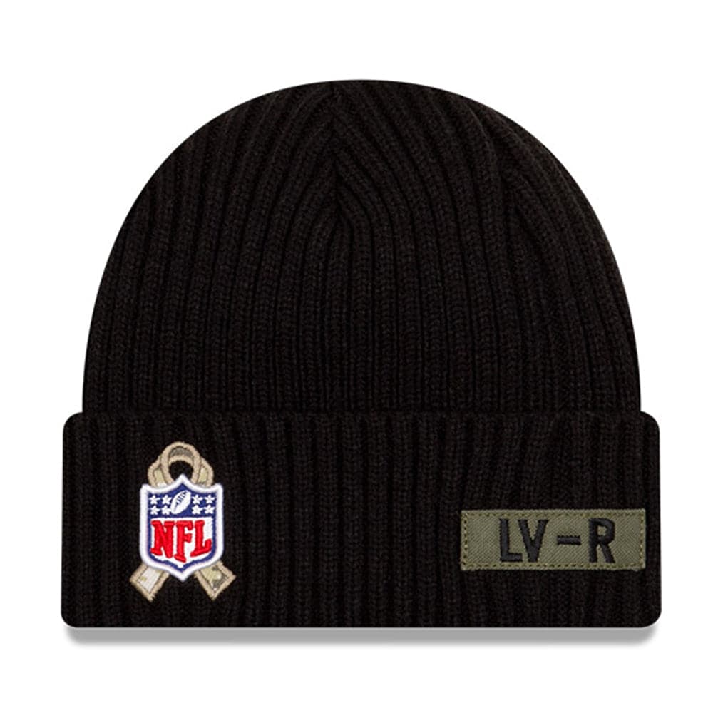 New Era Beanies Las Vegas Raiders New Era NFL 2020 Salute To Service Cuffed Knit Beanie - Black