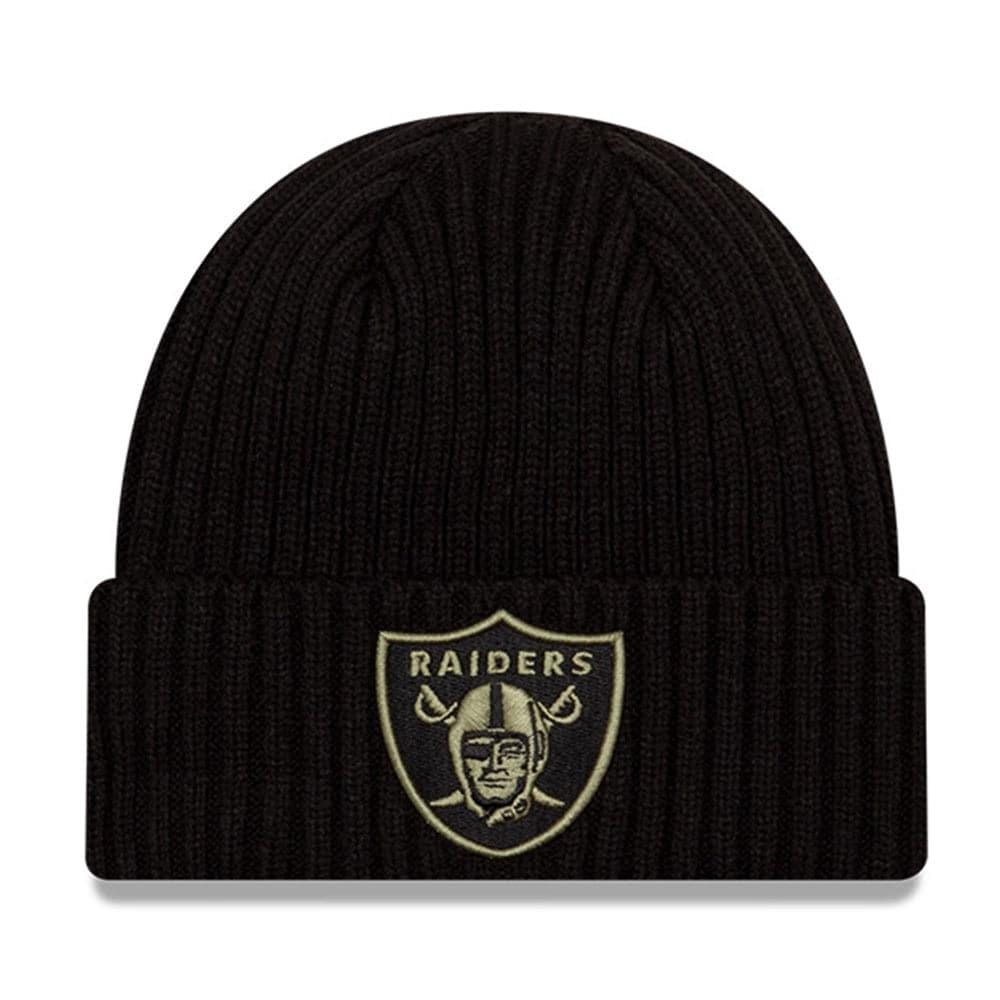 New Era Beanies Las Vegas Raiders New Era NFL 2020 Salute To Service Cuffed Knit Beanie - Black