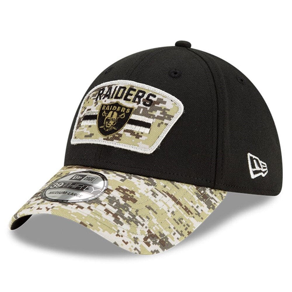 New Era Caps Las Vegas Raiders New Era NFL 2021 Salute To Service 39THIRTY Flex Fit Hat - Black