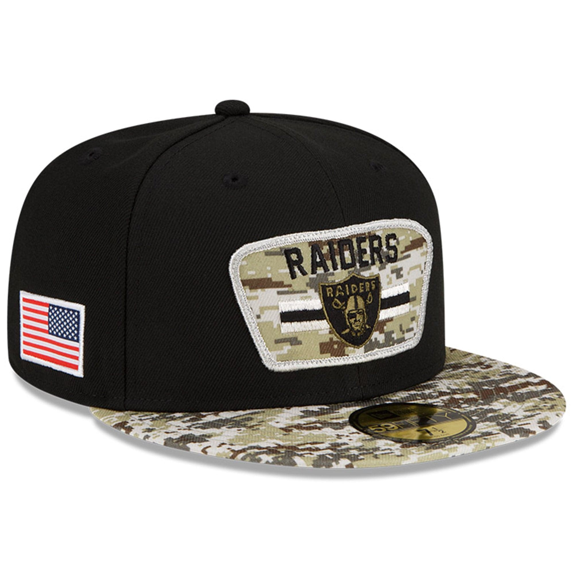 New Era Caps Las Vegas Raiders New Era NFL 2021 Salute To Service 59FIFTY Fitted Hat - Black