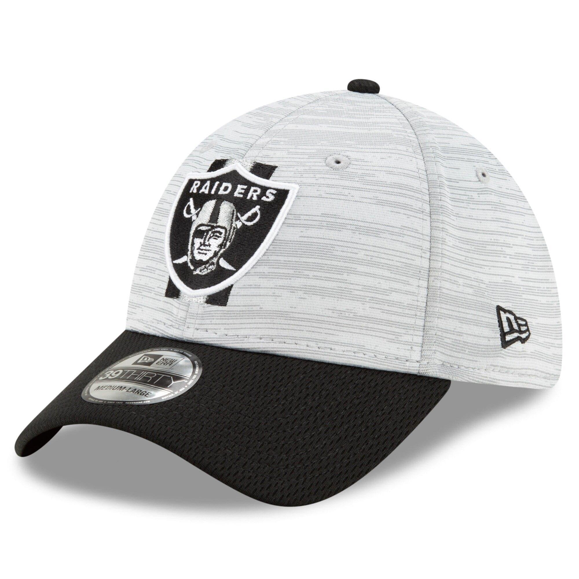 New Era Caps Las Vegas Raiders New Era NFL 2021 Training Camp 39THIRTY Flex Fit Curve Hat - Grey