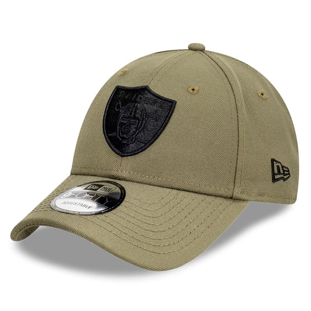 New Era Caps Las Vegas Raiders New Era NFL Black Tonal 9FORTY Snapback Curve Hat - Olive
