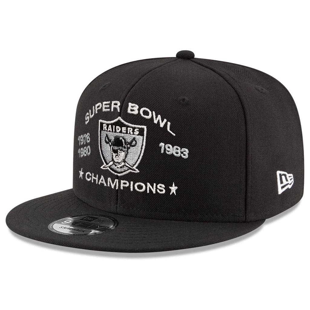 New Era Caps Las Vegas Raiders New Era NFL Champions History 9FIFTY Snapback Hat - Black