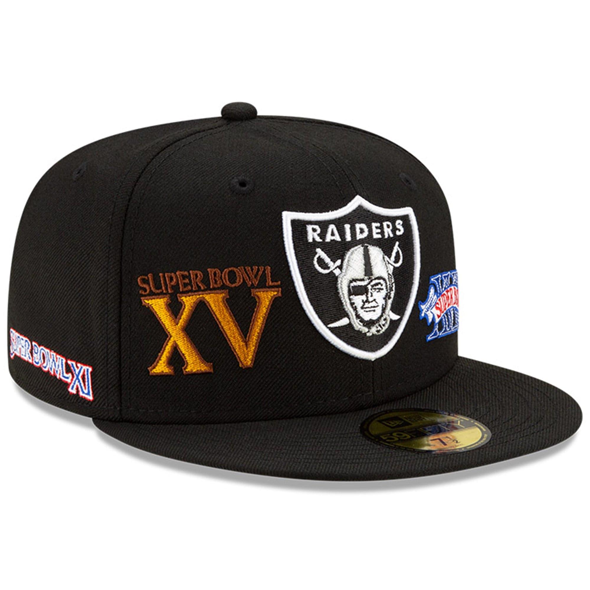 New Era Caps Las Vegas Raiders New Era NFL Champions Patch 59FIFTY Fitted Hat - Black
