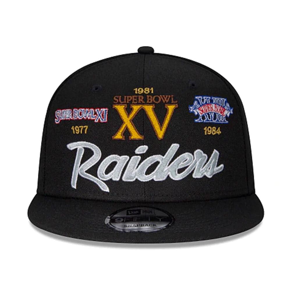 New Era Caps Las Vegas Raiders New Era NFL Champs Script 9FIFTY Snapback Hat - Black