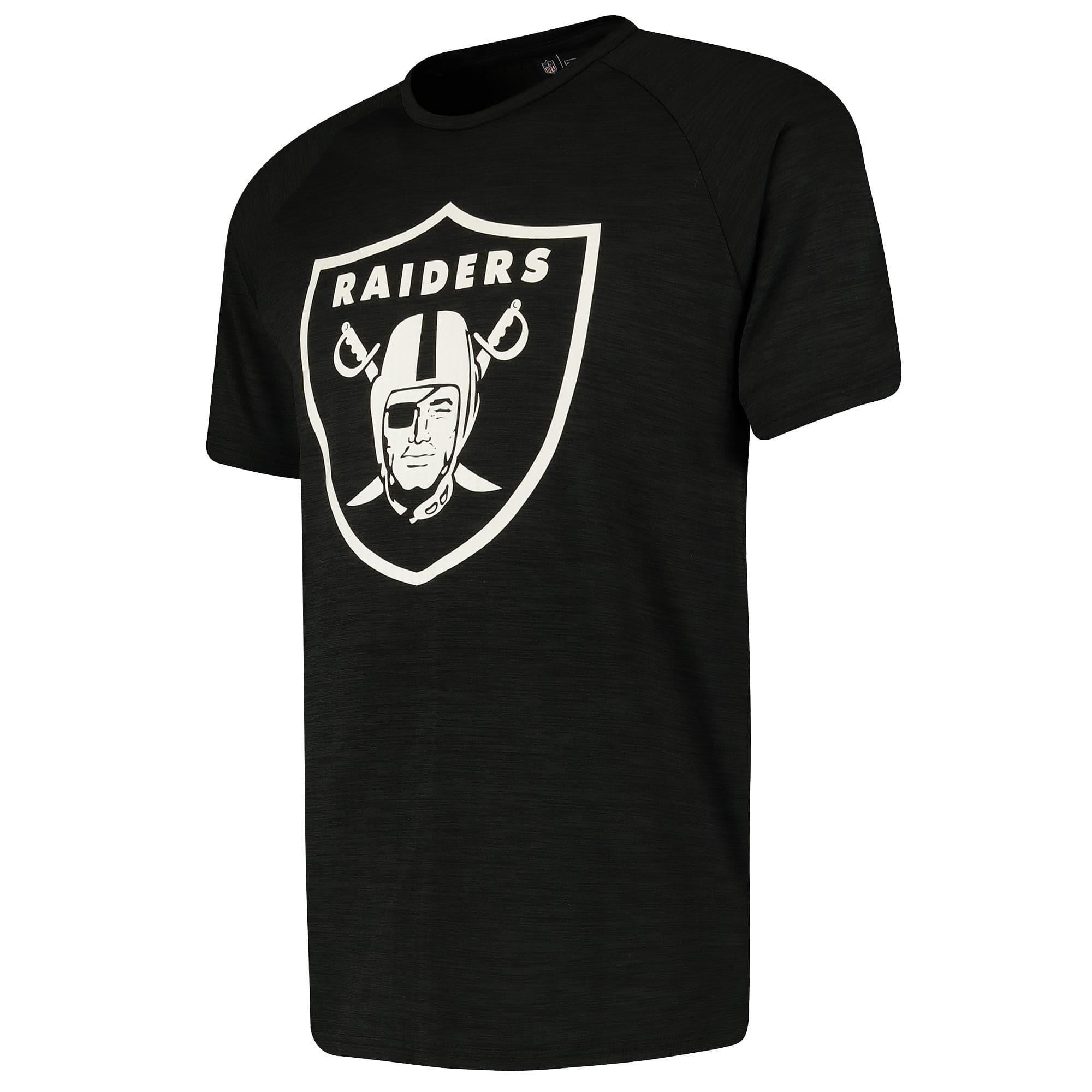 New Era T-Shirts Las Vegas Raiders New Era NFL Engineered Performance Raglan T-Shirt - Black