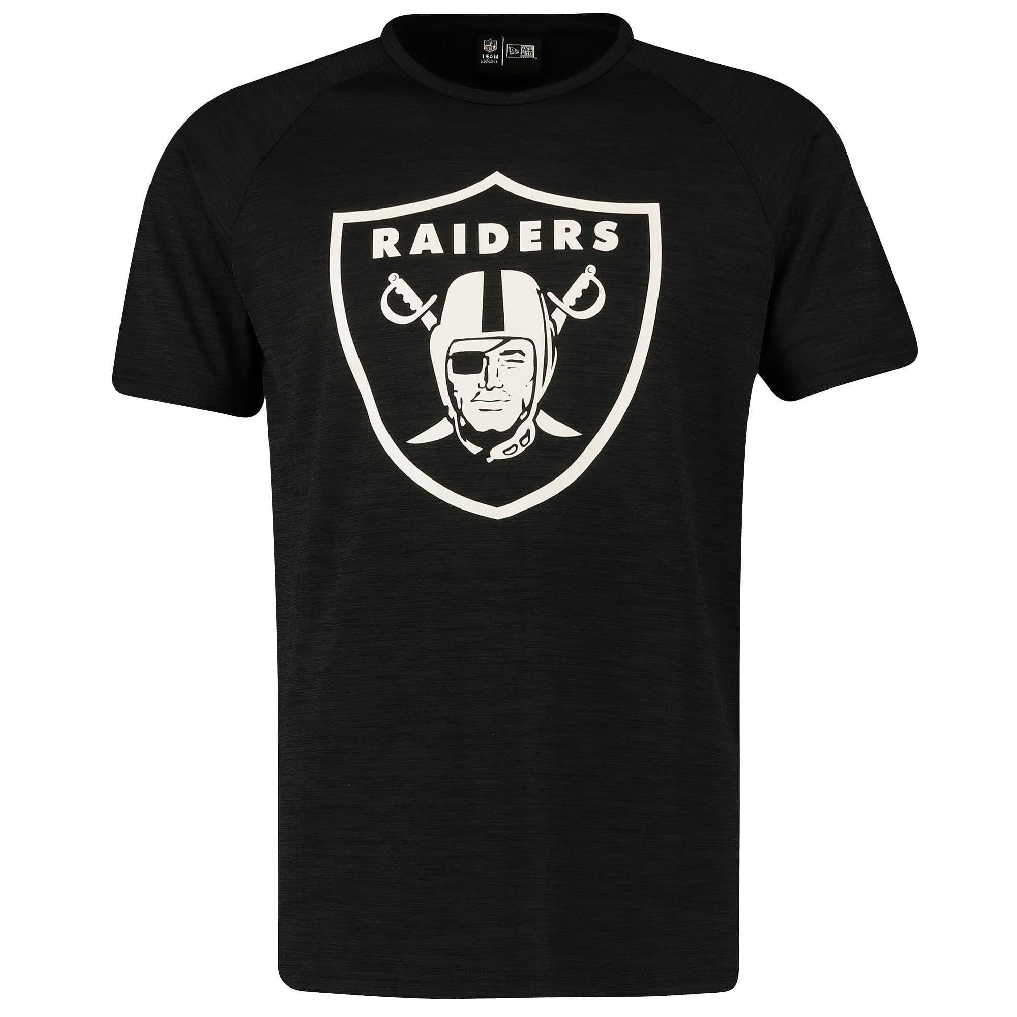 New Era T-Shirts Las Vegas Raiders New Era NFL Engineered Performance Raglan T-Shirt - Black