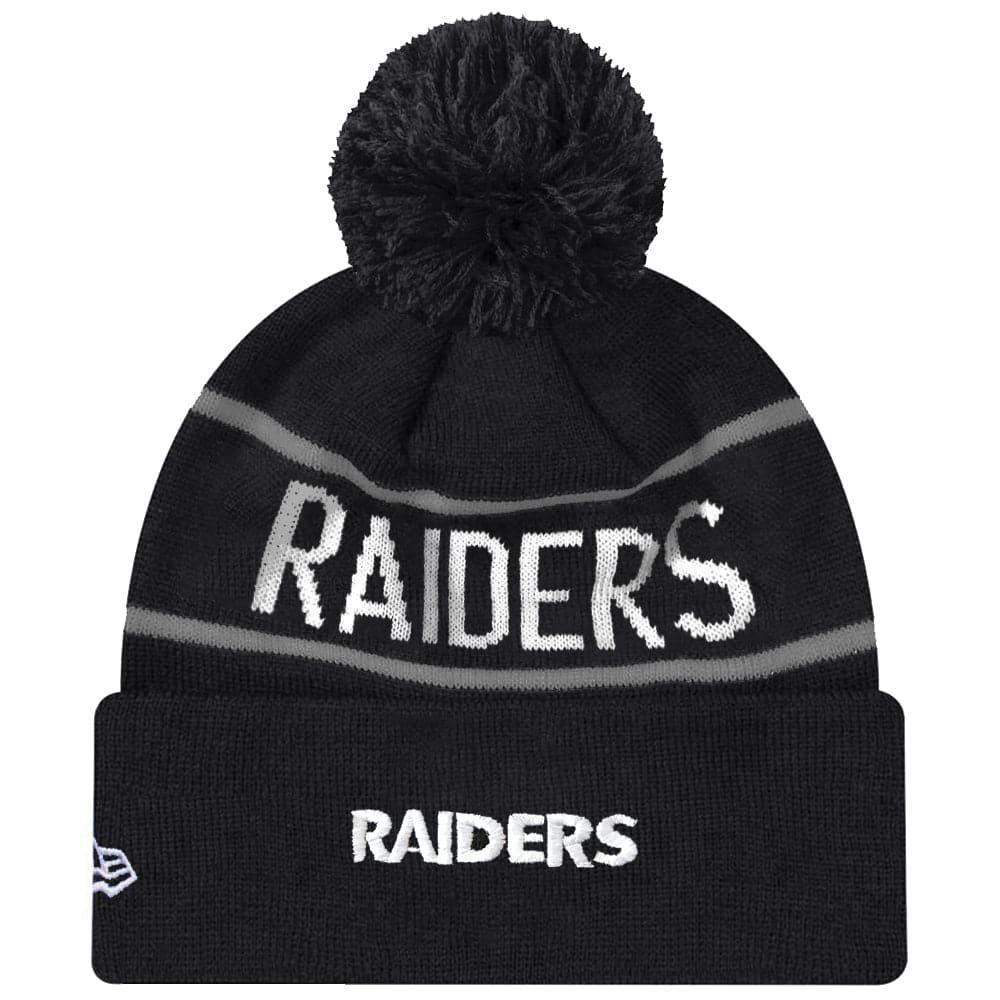 New Era Beanies Las Vegas Raiders New Era NFL Grey Stripe Knit Beanie - Black