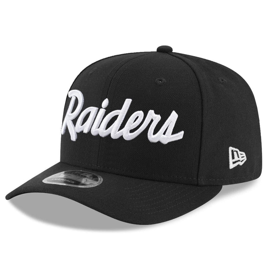 New Era Caps Las Vegas Raiders New Era NFL Script 9FIFTY OF Pre-Curved Snapback Hat - Black