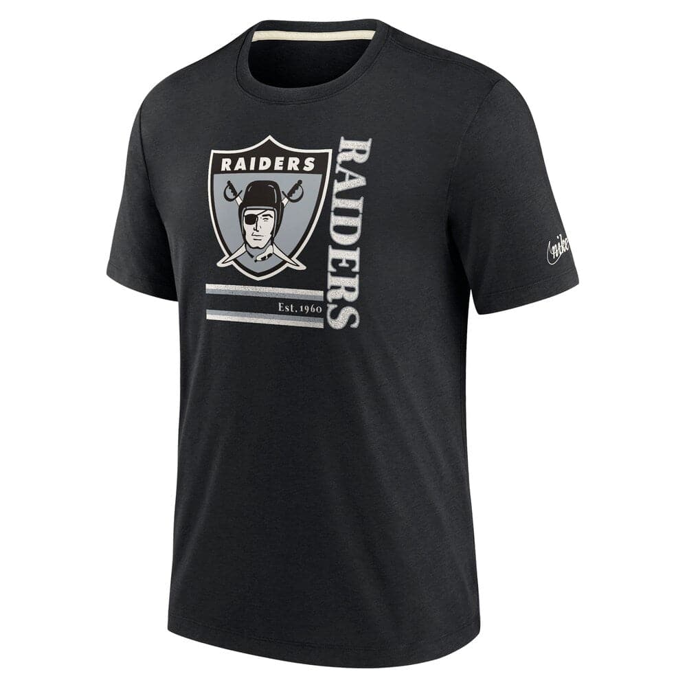 Nike T-Shirts Las Vegas Raiders Nike NFL Historic Logo Tri-Blend T-Shirt - Black