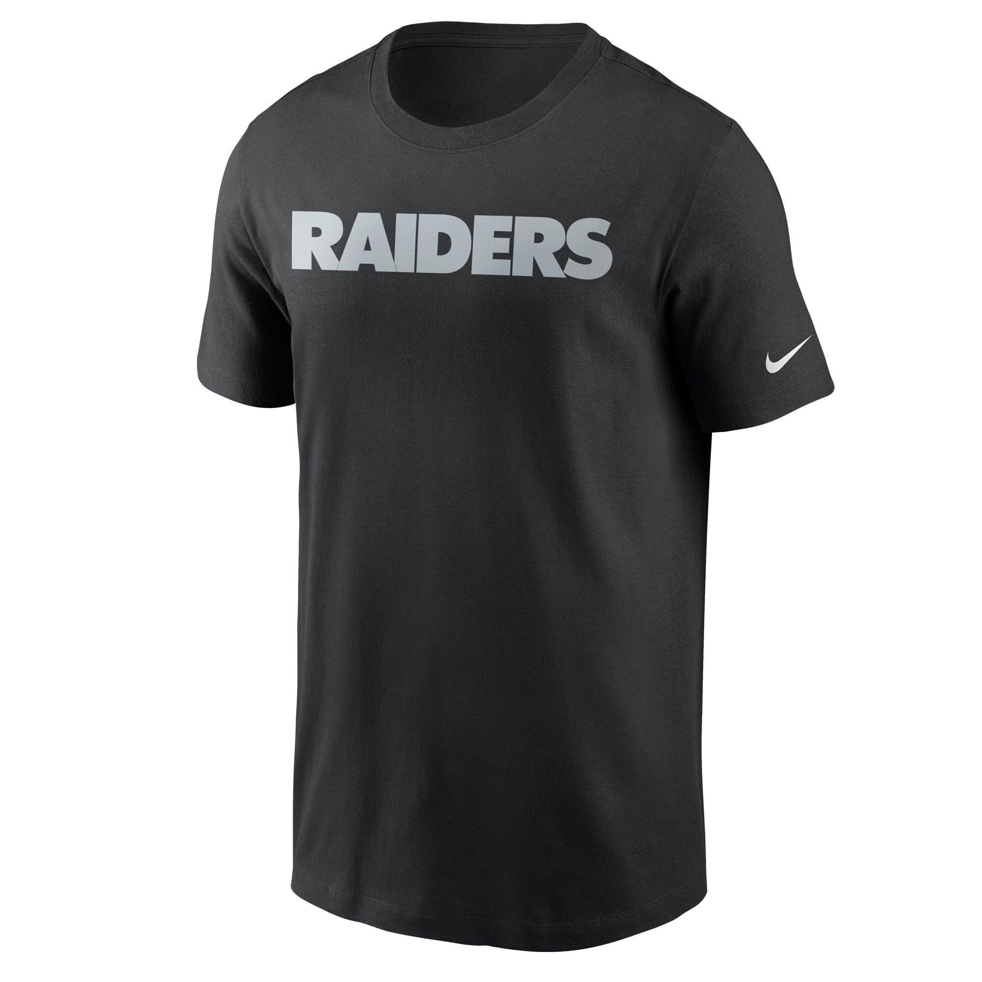 Nike T-Shirts Las Vegas Raiders Nike NFL Wordmark Essential T-Shirt - Black