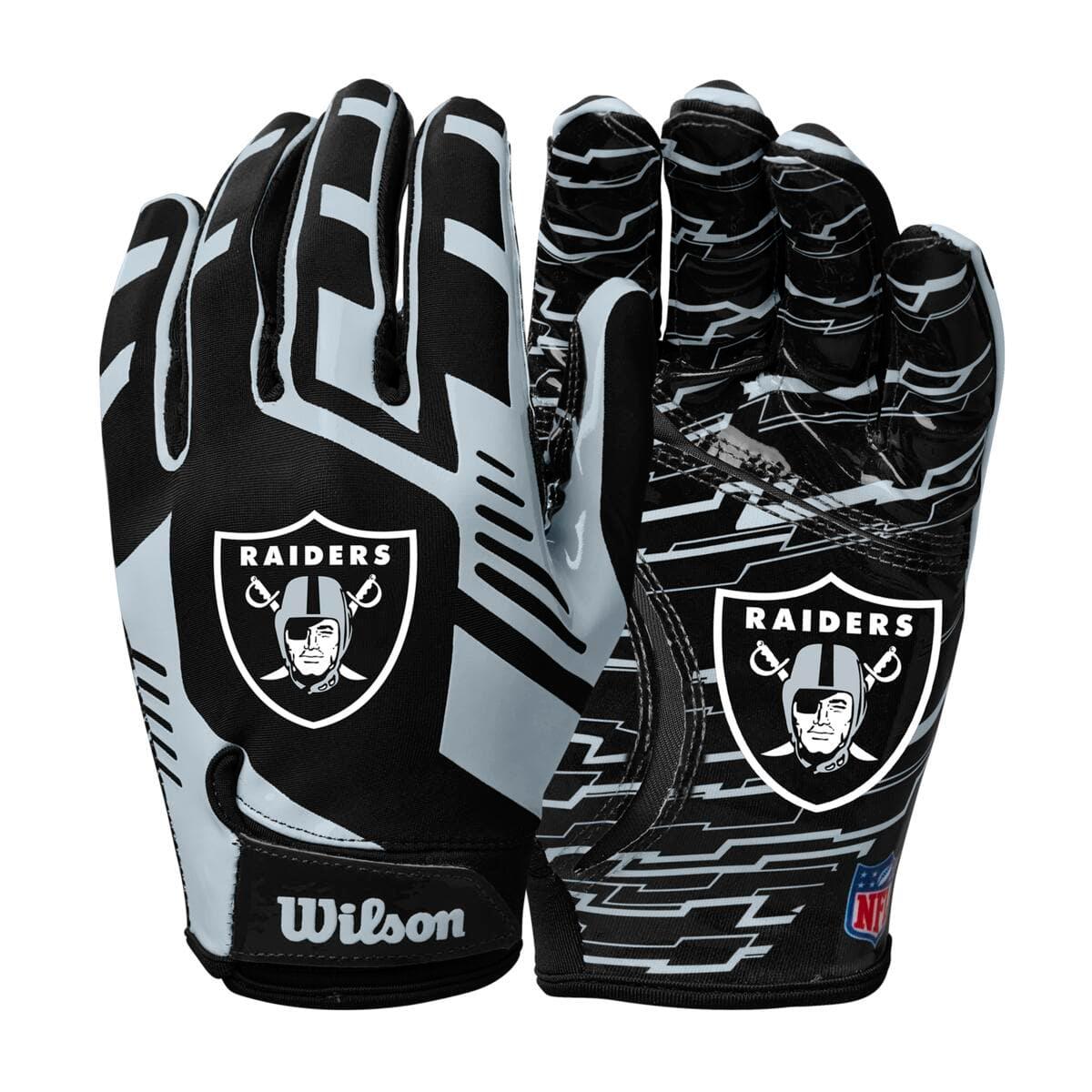 Wilson Sporting Goods Gloves Las Vegas Raiders Wilson NFL Team Stretch Fit Receiver Gloves