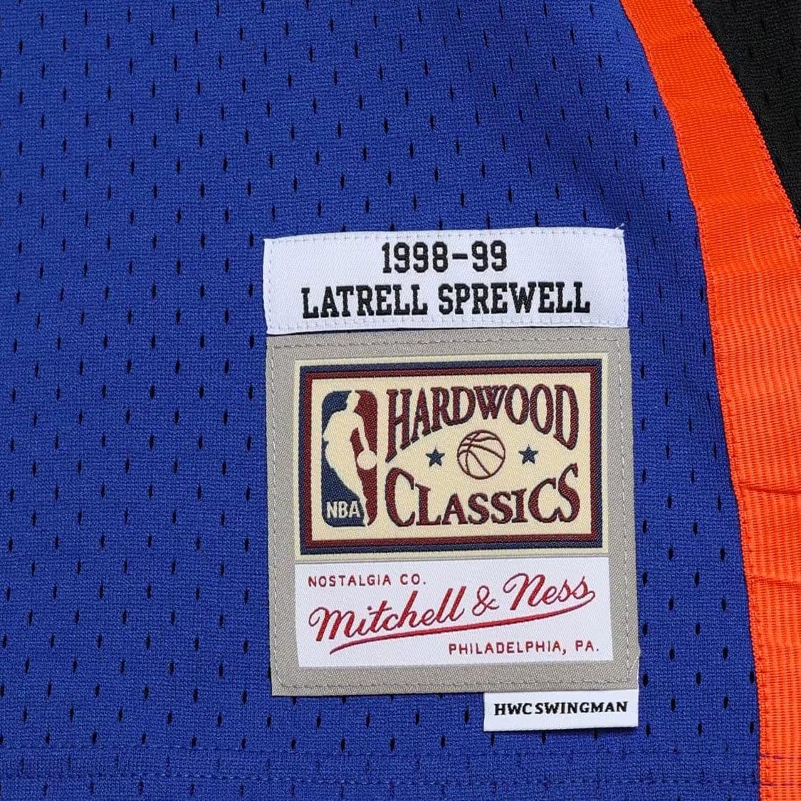 Mitchell And Ness Jerseys Latrell Sprewell New York Knicks 98-99 Road Mitchell & Ness NBA Swingman Jersey - Blue