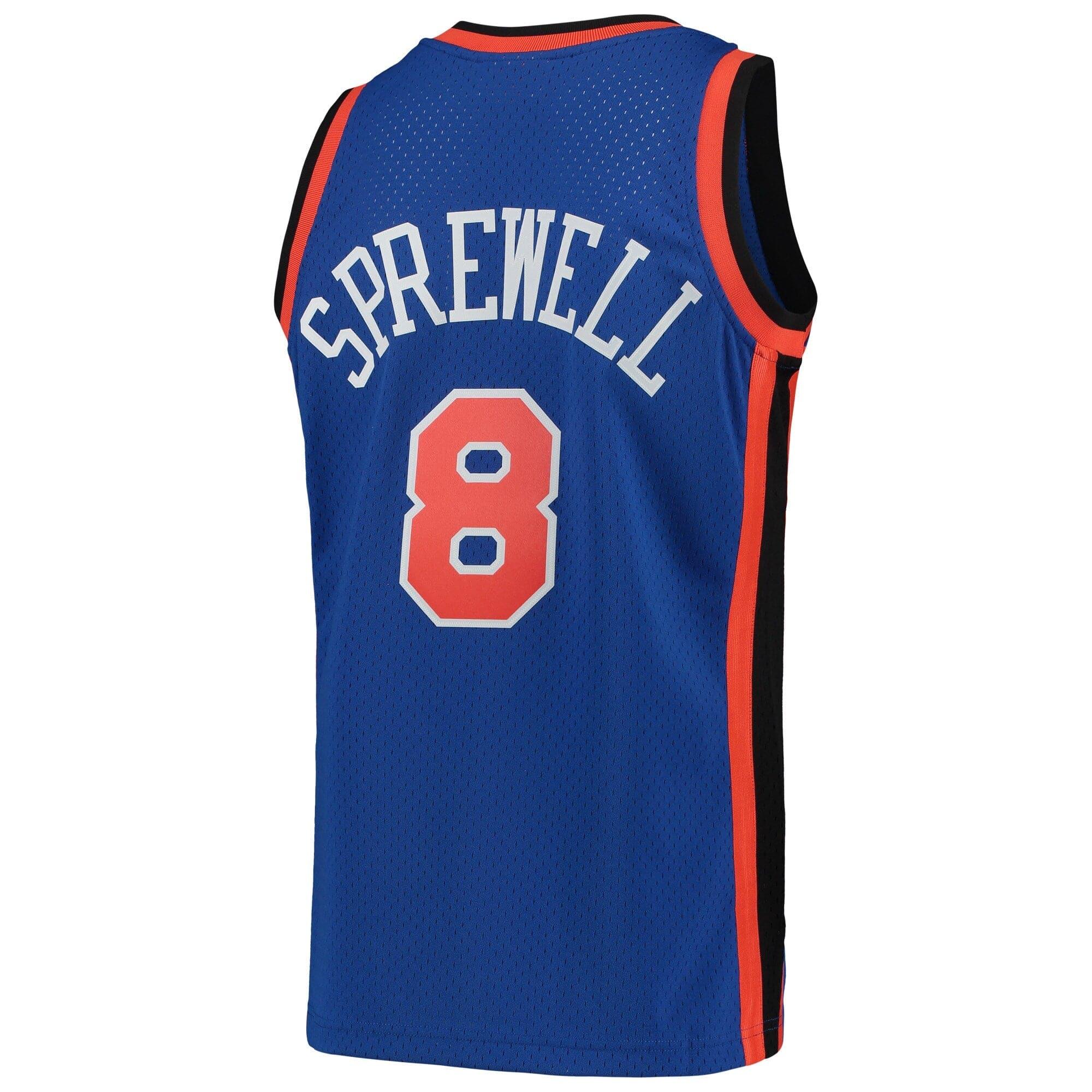 Mitchell And Ness Jerseys Latrell Sprewell New York Knicks 98-99 Road Mitchell & Ness NBA Swingman Jersey - Blue