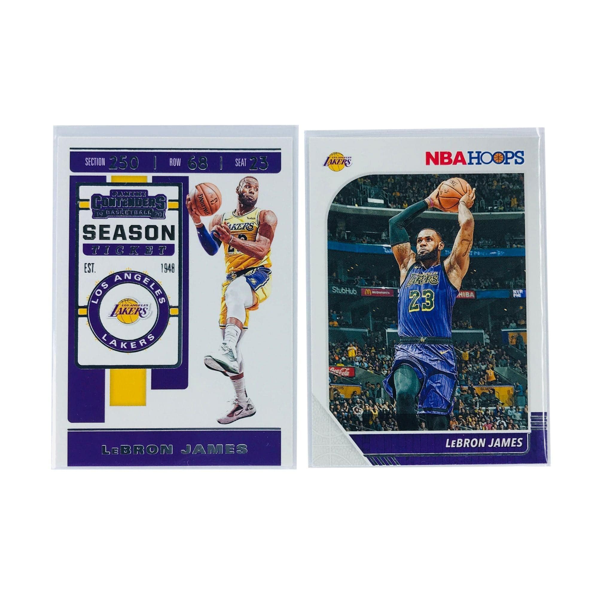 Panini Cards Lebron James Los Angeles Lakers 19-20 Panini NBA 2 Card Set