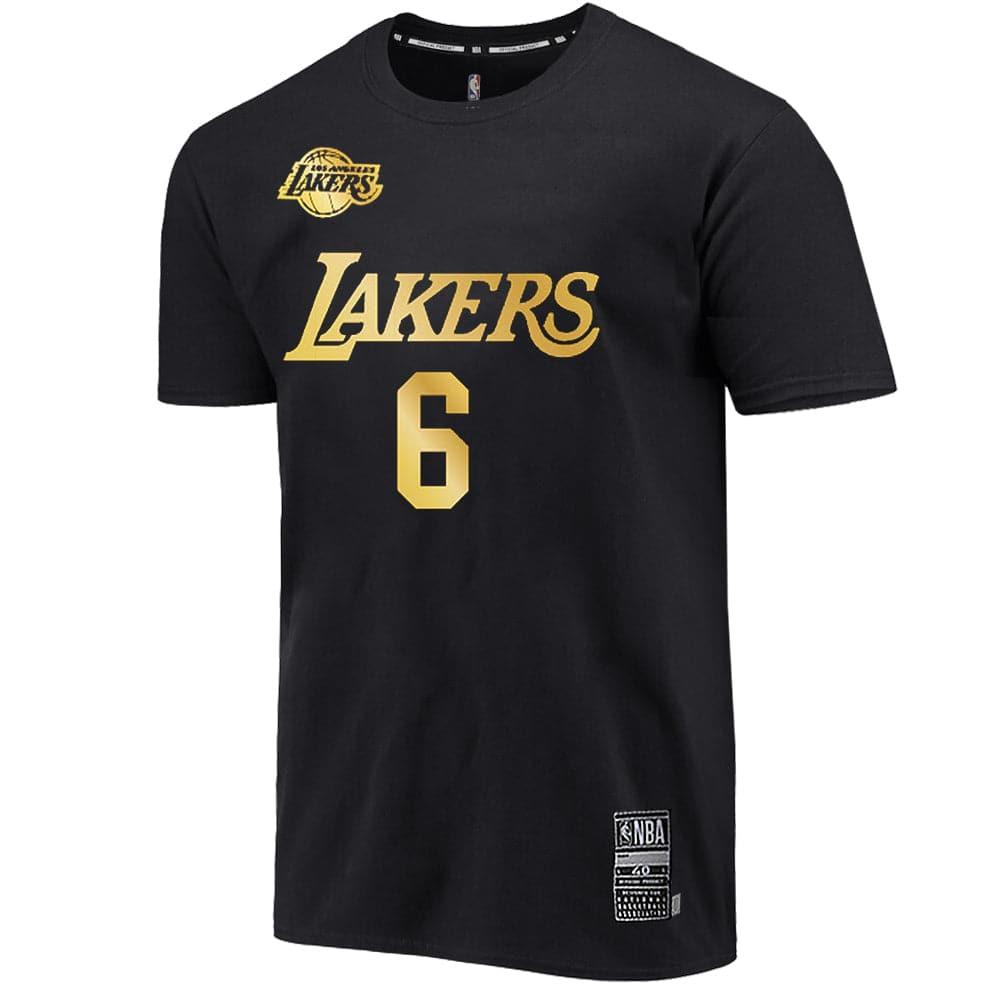NBA Essentials T-Shirts LeBron James Los Angeles Lakers NBA Essentials Gold Player T-Shirt - Black
