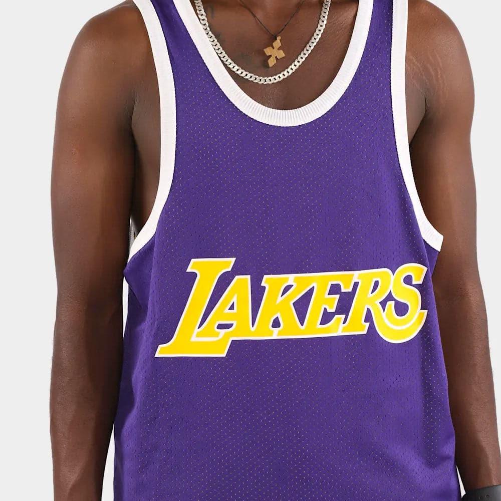 NBA Essentials Jerseys LeBron James Los Angeles Lakers NBA Essentials Reversible Mesh Tank - Gold/Purple