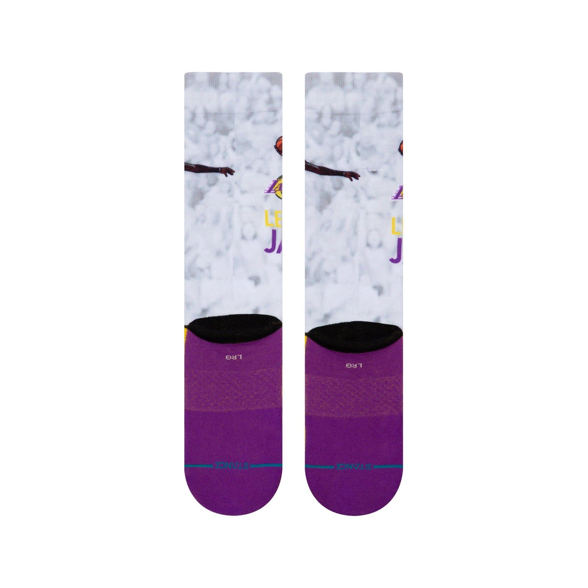 Stance Socks LeBron James Los Angeles Lakers Stance NBA Big Head Crew Socks