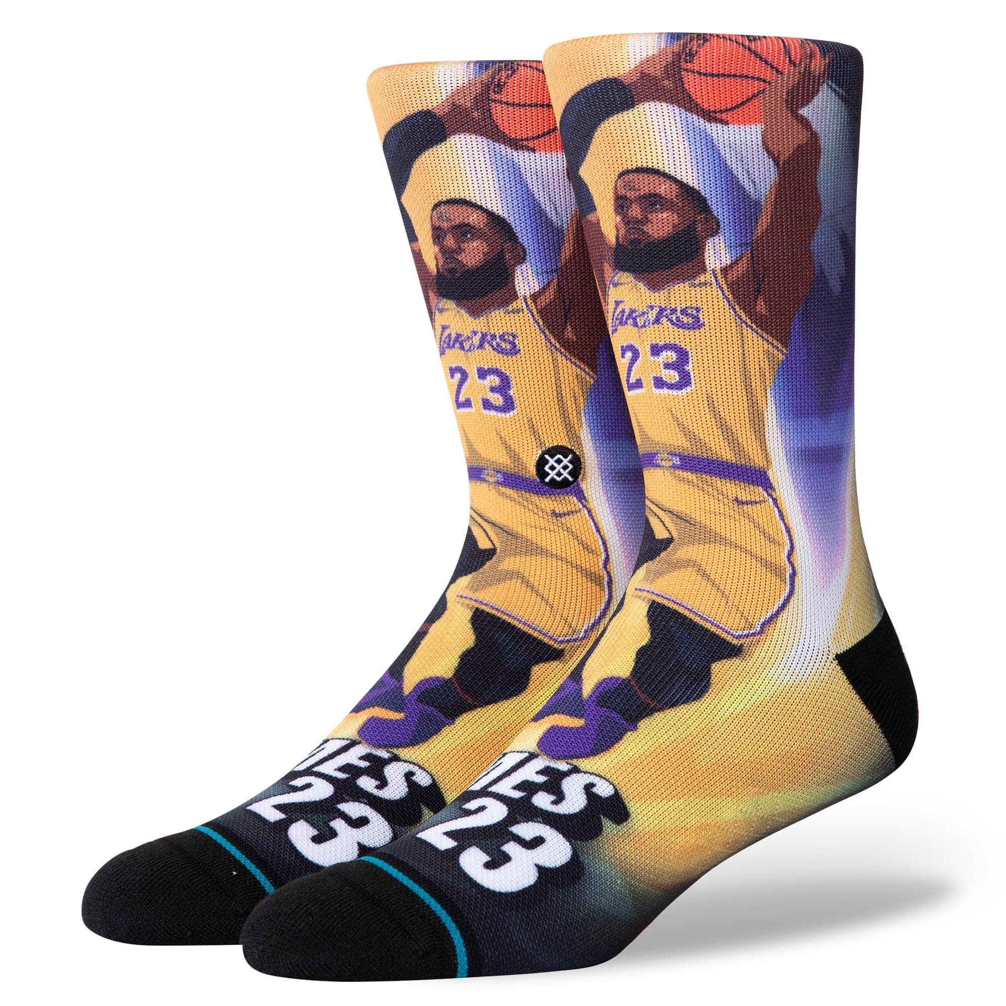 Stance Socks LeBron James Los Angeles Lakers Stance NBA Rise Crew Socks