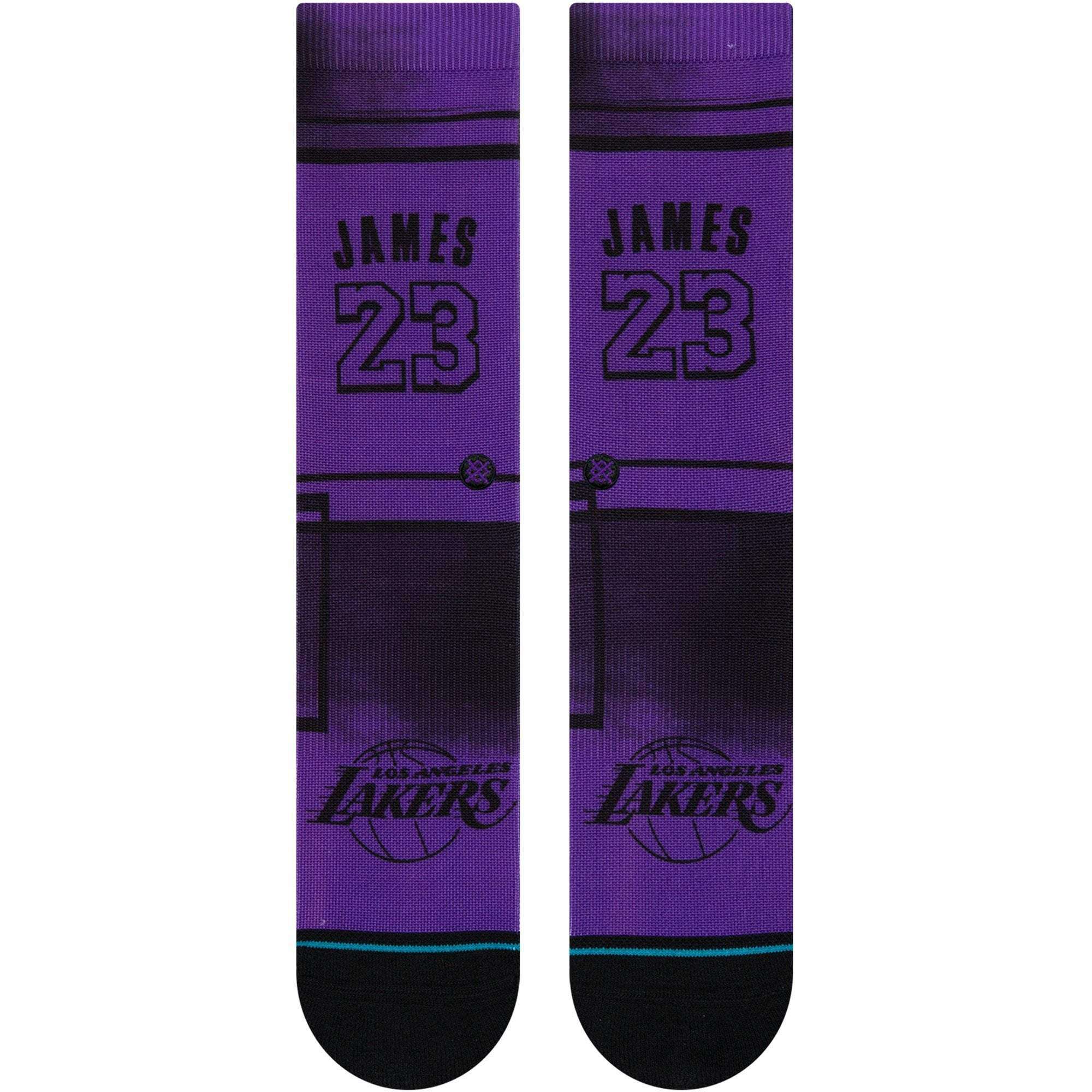 Stance Socks Large (9-12 US) LeBron James Los Angeles Lakers Stance NBA Tonal Jersey Crew Socks - Purple