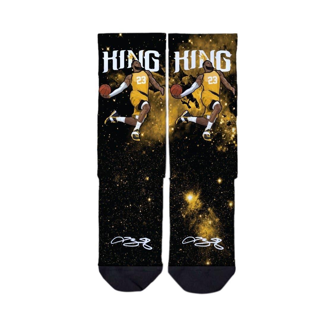 Strideline Socks M/L (8-12 US) LeBron James Los Angeles Lakers Strideline NBA Galaxy Classic Crew Socks - Black