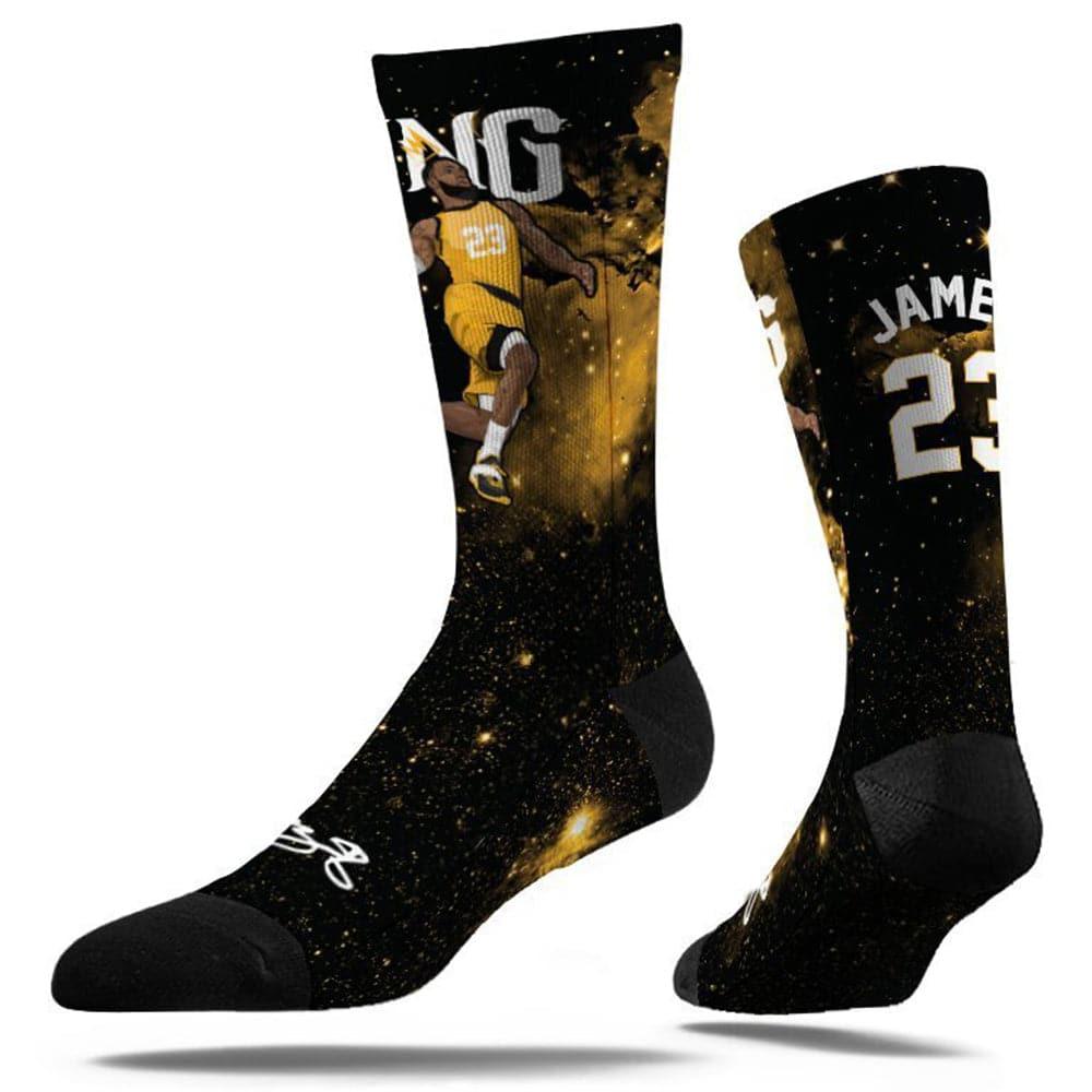 Strideline Socks M/L (8-12 US) LeBron James Los Angeles Lakers Strideline NBA Galaxy Classic Crew Socks - Black