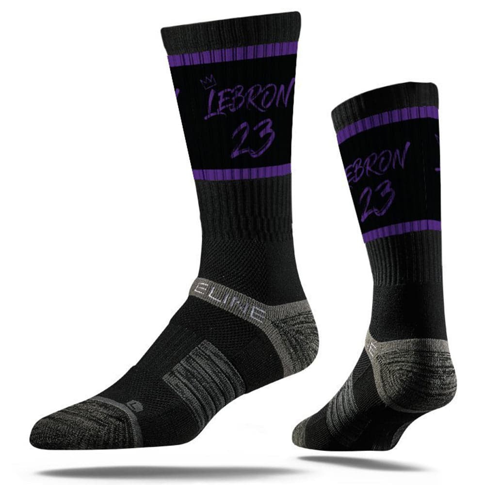 Strideline Socks M/L (8-12 US) LeBron James Los Angeles Lakers Strideline NBA King Premium Crew Socks - Black